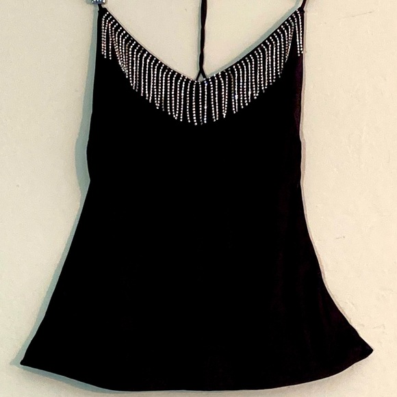 Zara Tops - Zara faux diamond neck club cami top S